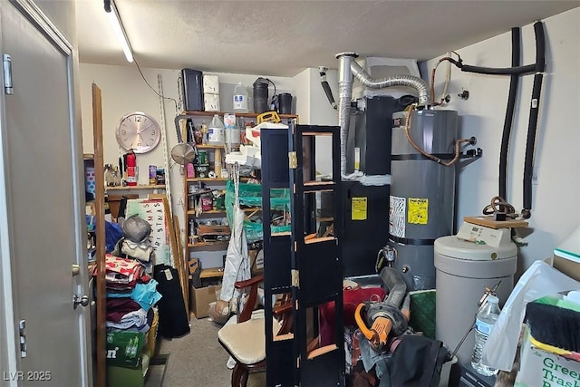 utility room with strapped water heater