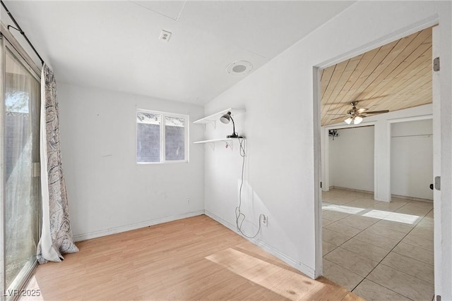 empty room with light wood-type flooring