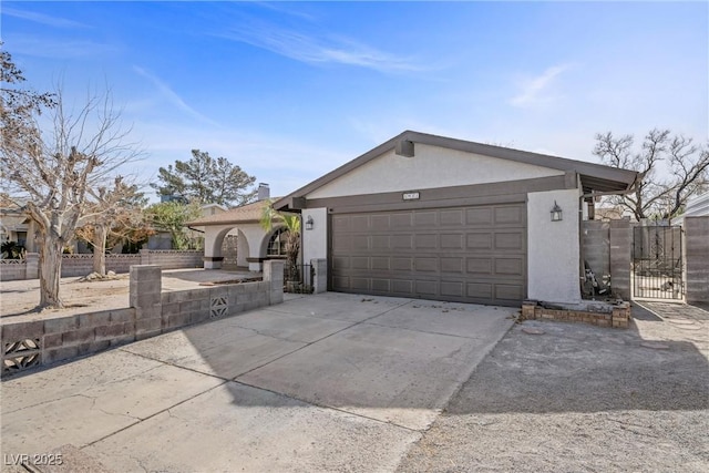 exterior space featuring a garage