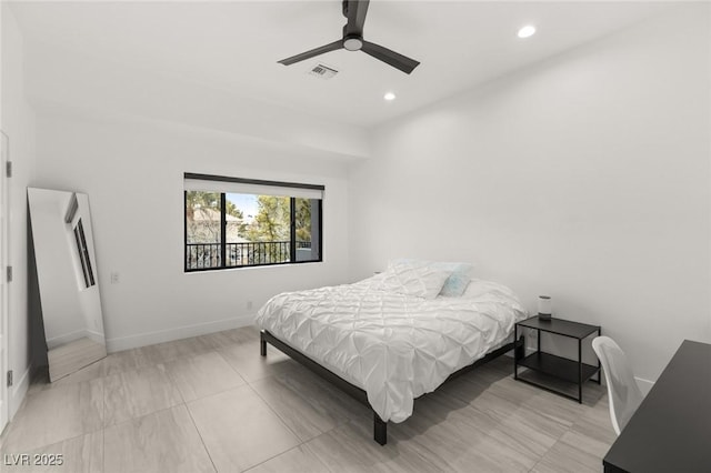 bedroom with ceiling fan