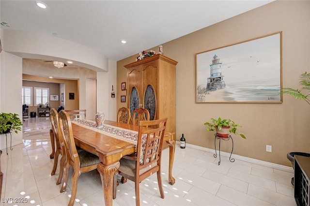 view of tiled dining room