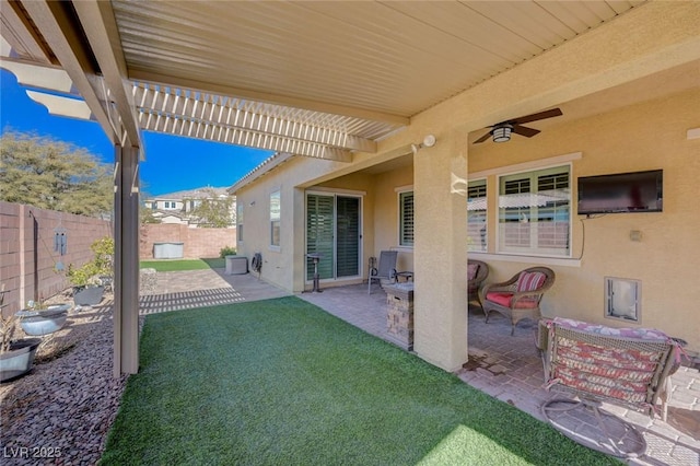 view of patio with a pergola