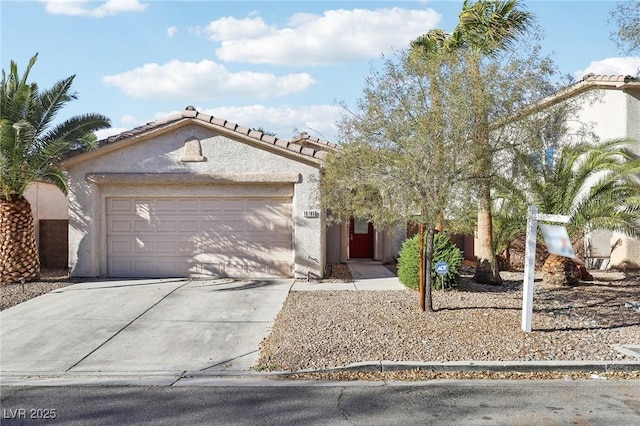 single story home with a garage