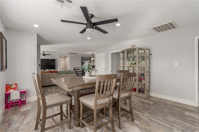 4410 E Boston Ave, Las Vegas, NV 89104 - dining space with ceiling fan
