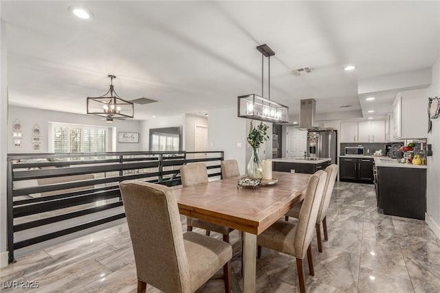 4410 E Boston Ave, Las Vegas, NV 89104 - dining space featuring sink and an inviting chandelier