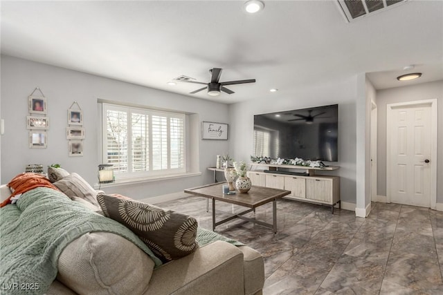 4410 E Boston Ave, Las Vegas, NV 89104 - living room featuring ceiling fan