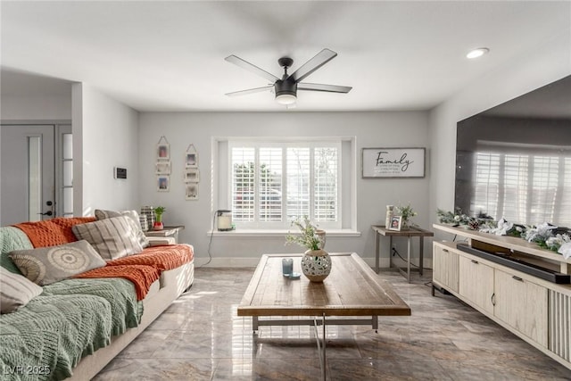 4410 E Boston Ave, Las Vegas, NV 89104 - living room with ceiling fan