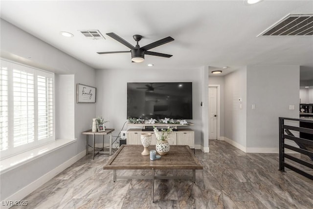 4410 E Boston Ave, Las Vegas, NV 89104 - living room featuring ceiling fan