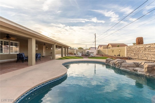 4410 E Boston Ave, Las Vegas, NV 89104 - view of pool with a patio and ceiling fan