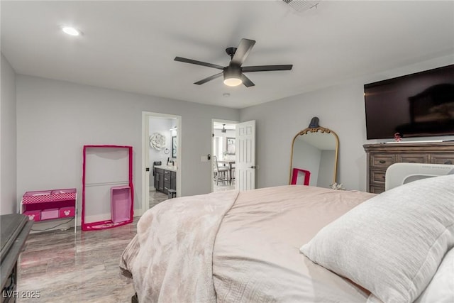 4410 E Boston Ave, Las Vegas, NV 89104 - bedroom featuring connected bathroom and ceiling fan