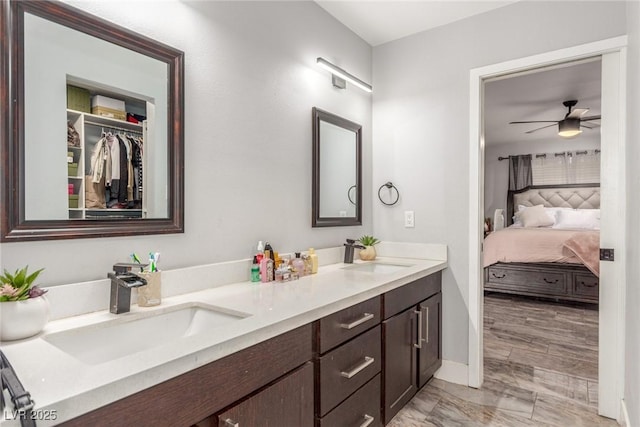 4410 E Boston Ave, Las Vegas, NV 89104 - bathroom with ceiling fan and vanity