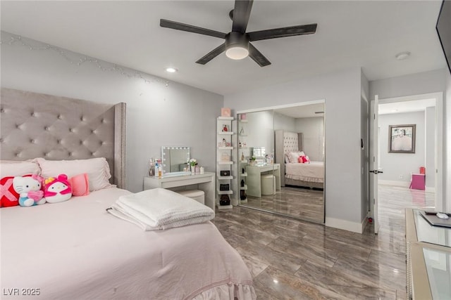 4410 E Boston Ave, Las Vegas, NV 89104 - bedroom featuring ceiling fan and a closet