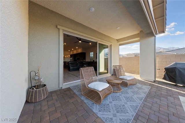 view of patio with area for grilling