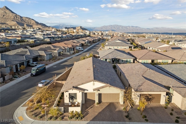 aerial view with a mountain view