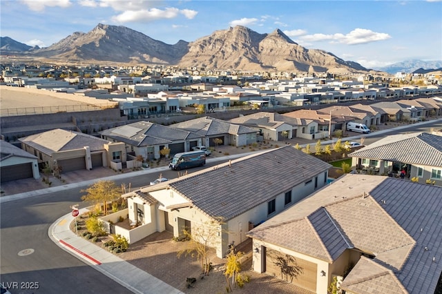 aerial view featuring a mountain view