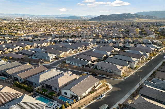 aerial view with a mountain view