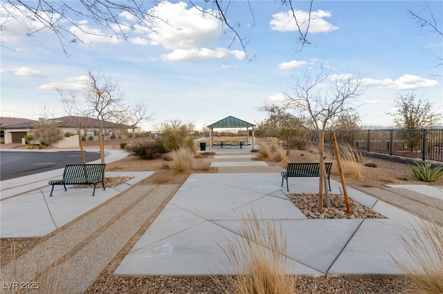 view of community featuring a gazebo