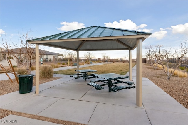 view of patio / terrace featuring a gazebo