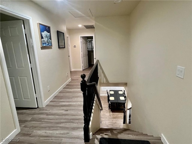 corridor featuring light wood-type flooring