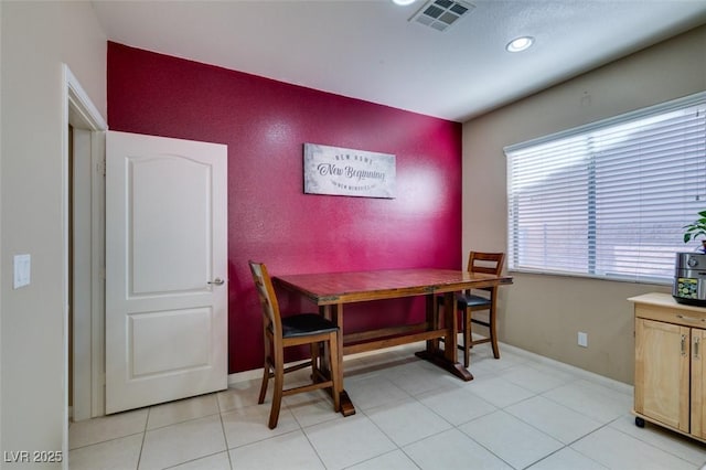 view of tiled dining room