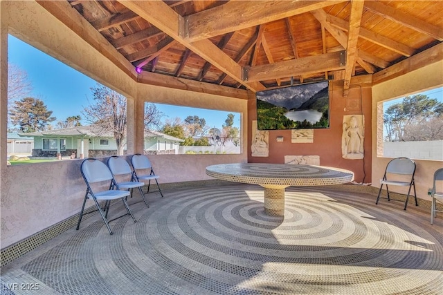 view of patio / terrace with a gazebo