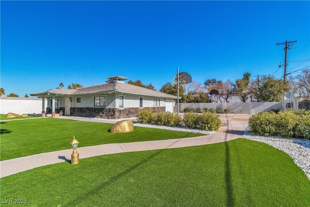 exterior space with a lawn