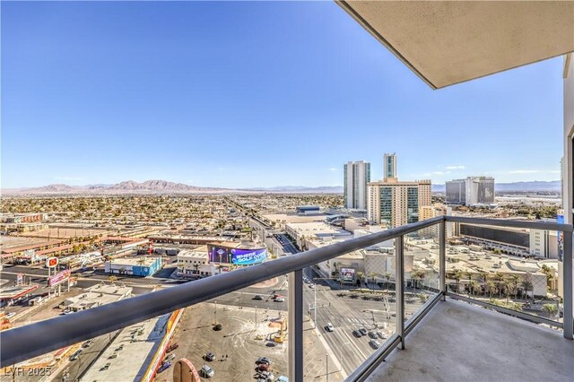 200 W Sahara Ave Unit 2108, Las Vegas, NV 89102 - balcony with a mountain view and a view of city