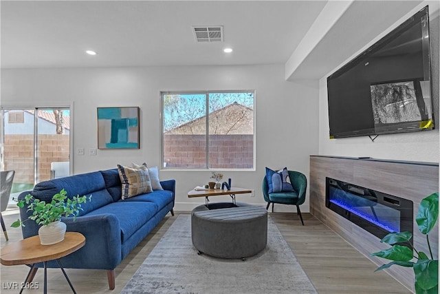 living room featuring hardwood / wood-style flooring