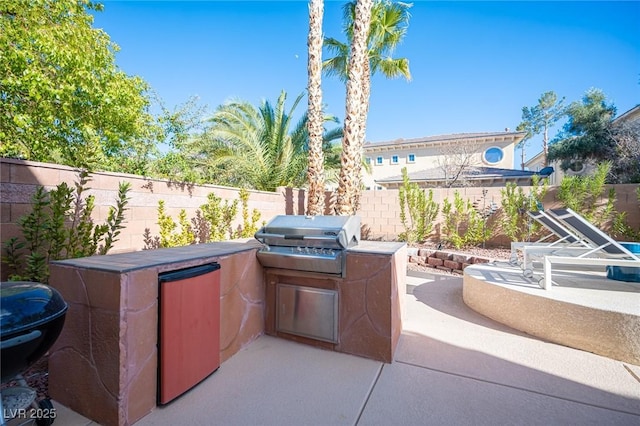 view of patio with a grill and area for grilling