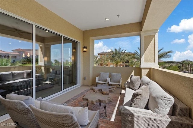 balcony with an outdoor hangout area