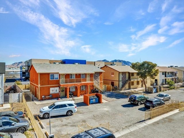 view of front of house with a mountain view