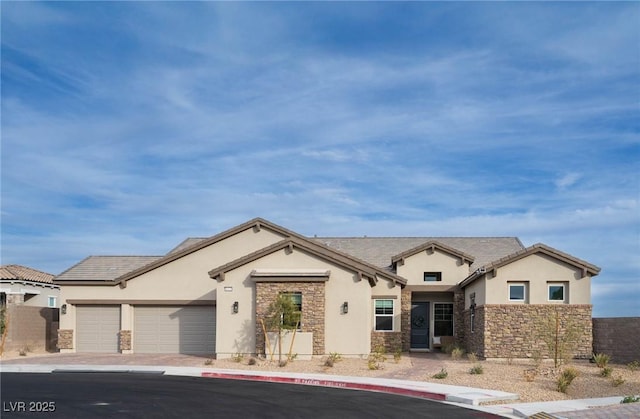 view of front of property featuring a garage