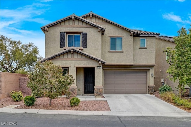 craftsman-style home with a garage