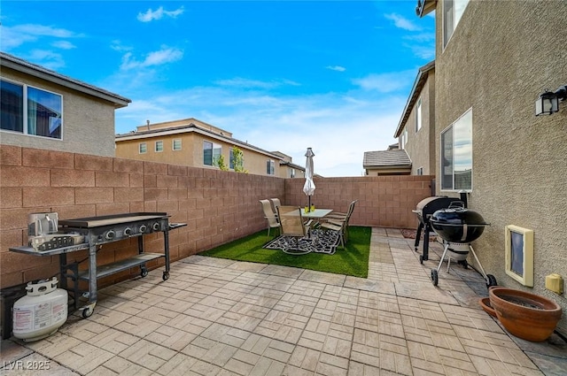 view of patio with grilling area