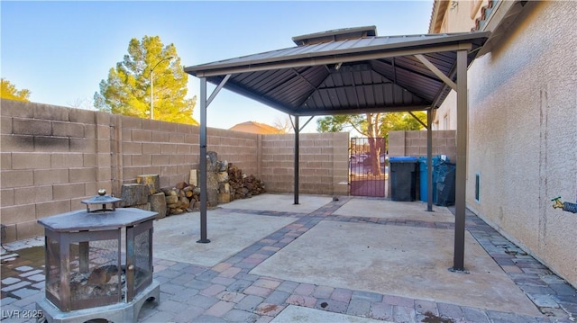 view of patio with a gazebo