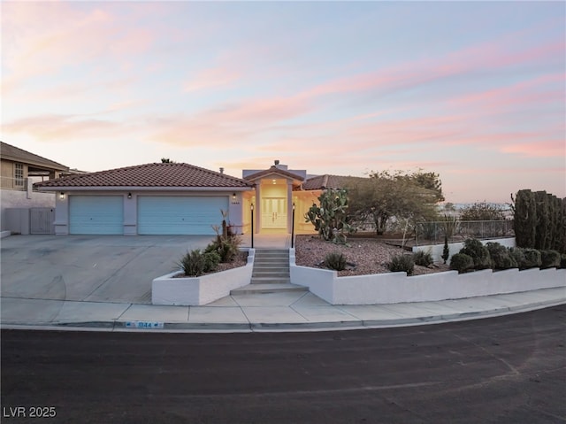 view of front of house featuring a garage