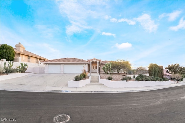 view of front of house with a garage