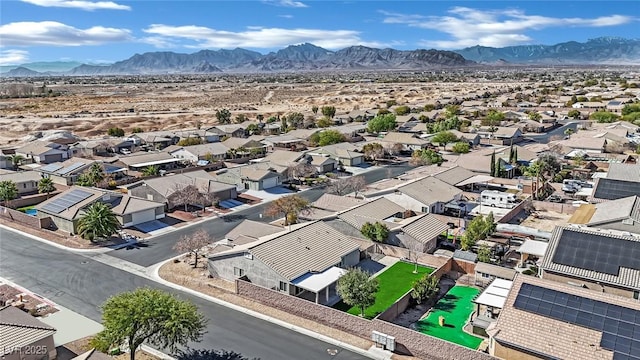 bird's eye view featuring a mountain view