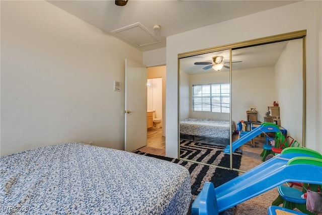 bedroom featuring a closet