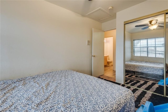 bedroom featuring a closet