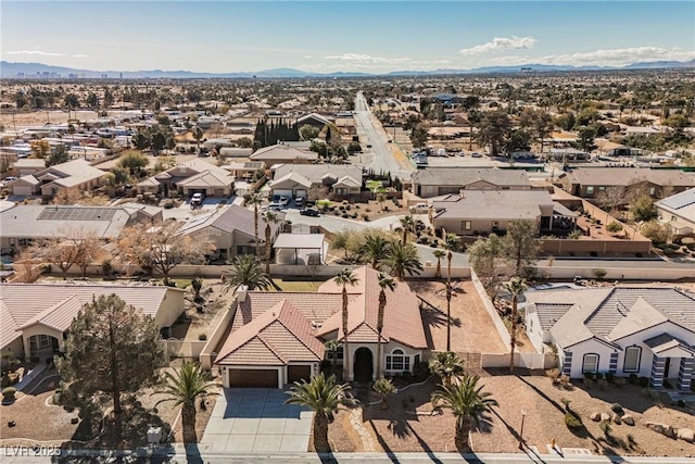 aerial view featuring a mountain view