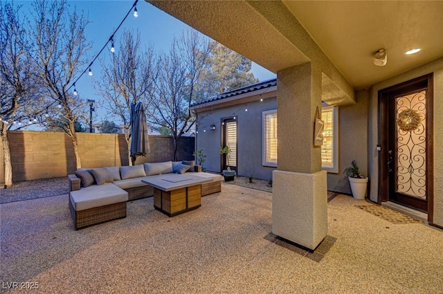 view of patio / terrace featuring an outdoor hangout area