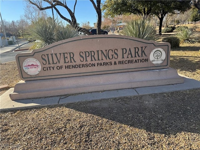 view of community sign