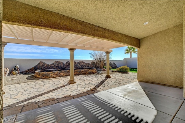 view of patio featuring a pergola