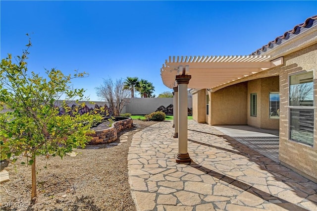 view of patio with a pergola