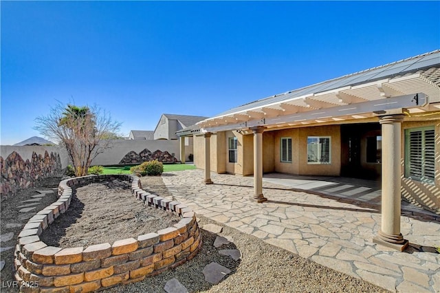 view of patio / terrace featuring a pergola