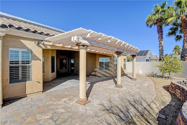 view of patio with a pergola