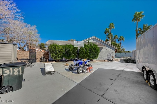 view of patio featuring a fenced backyard