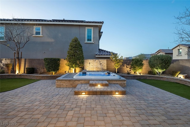 view of patio featuring a fenced backyard