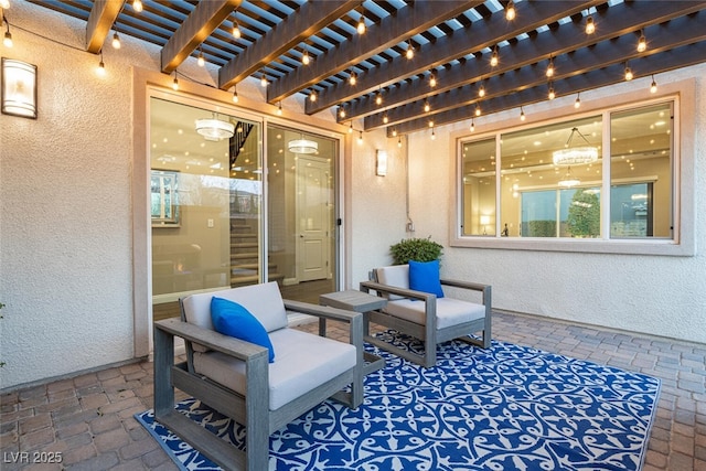 view of patio with a pergola